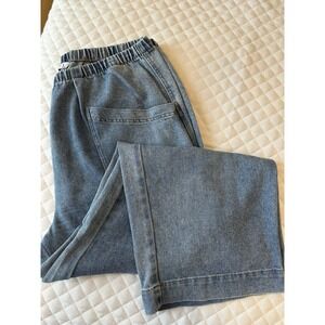 Vanilla Sky Women's Wide Leg Soft Jeans Elastic Waist XL